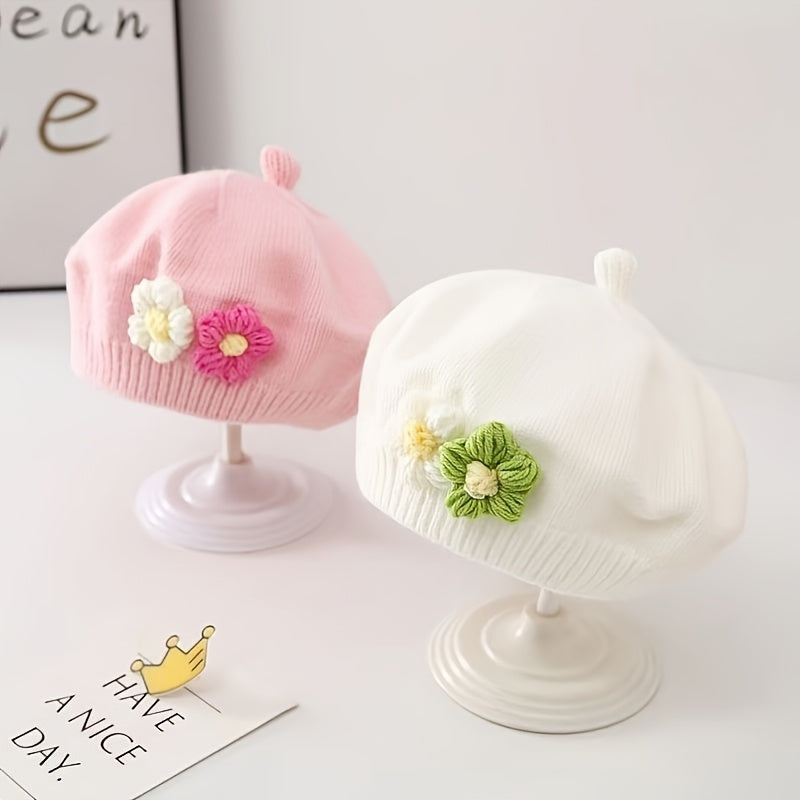 /Pack Béret pour Bébé - Béret Français Tricoté Extensible avec Jolie — Monptitlou