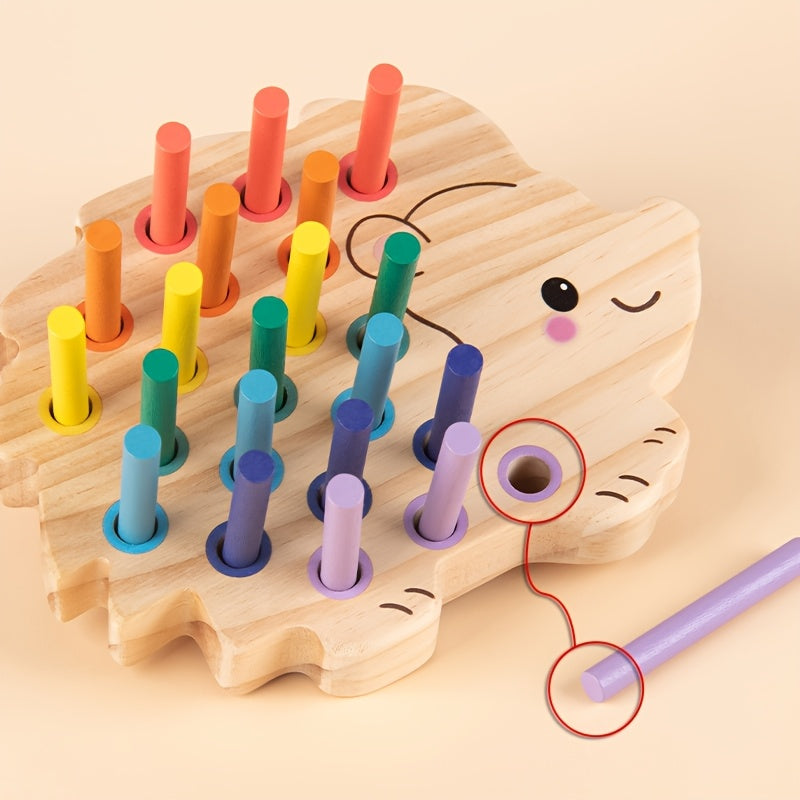 Jouet hérisson en bois multicolore pour enfants — Monptitlou