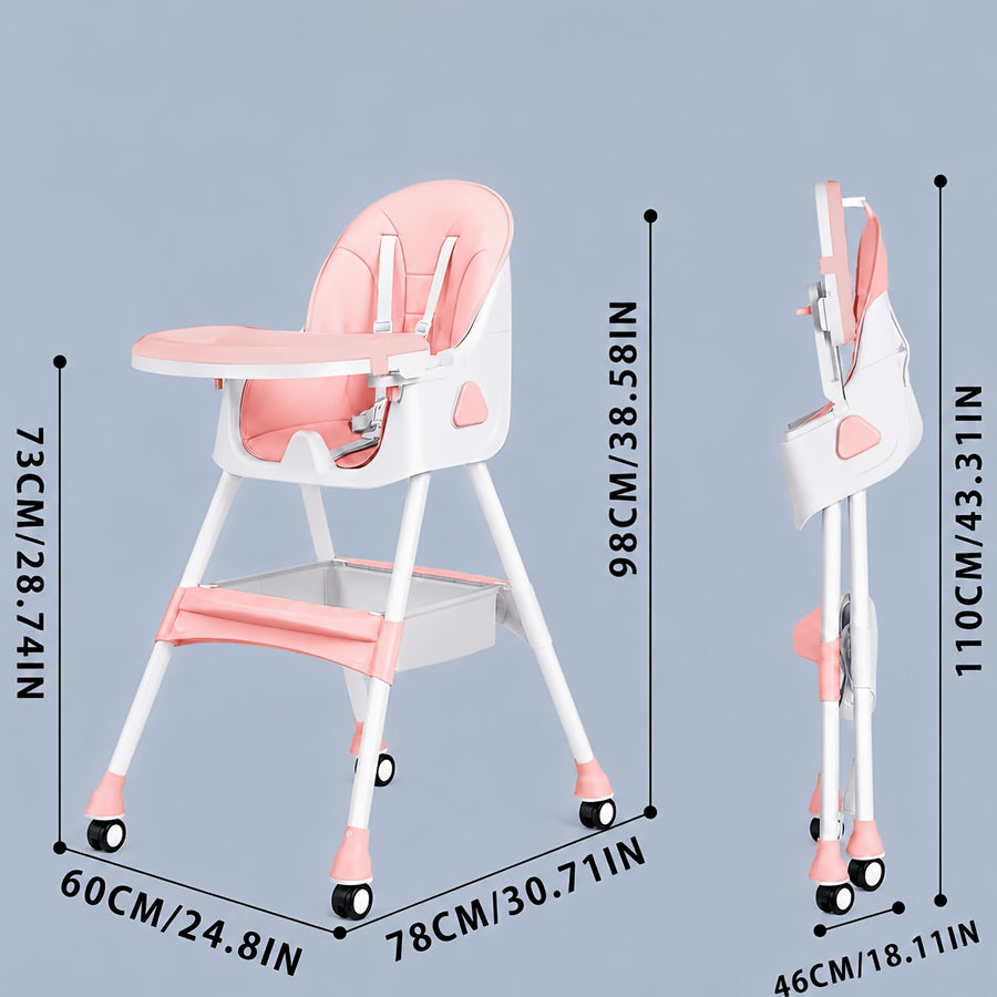 [Chaise 3-en-1 pliable] Chaise Haute Bébé 3-en-1, Pliable et Portable — Monptitlou