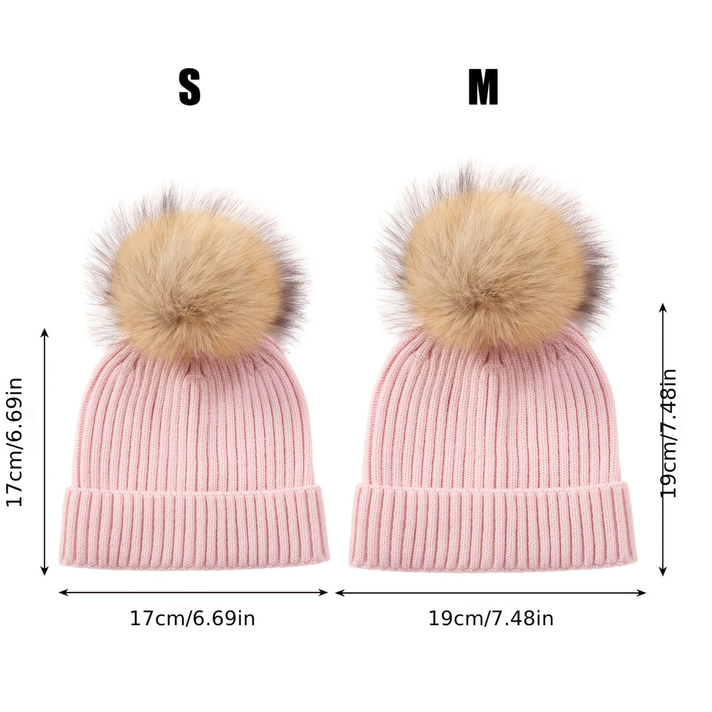1 bonnet en tricot rayé à pompon pour enfant, automne/hiver — Monptitlou