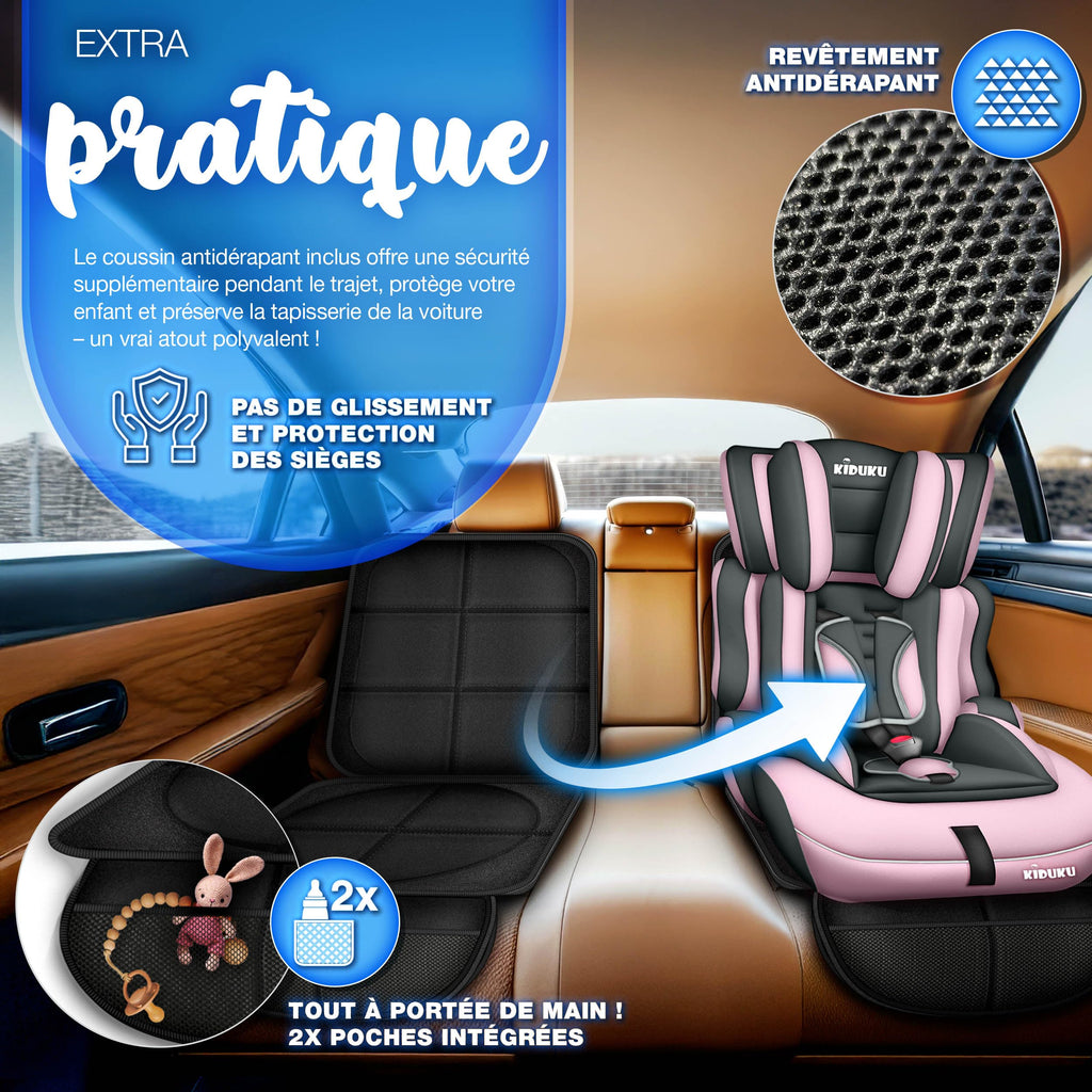 KIDUKU® Siège auto enfant 9-36 kg (1-12 ans) avec coussin pour siège