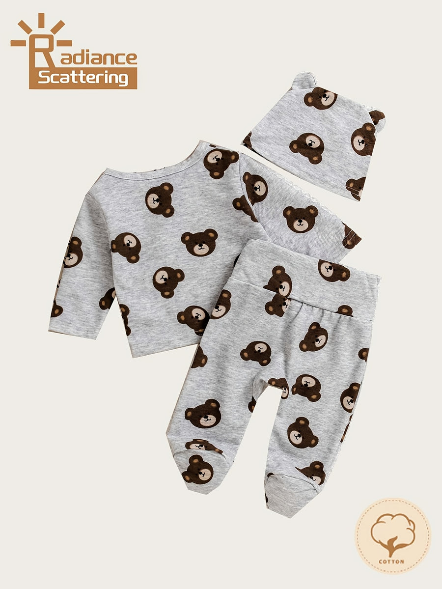 Ensemble deux pièces pour garçon avec imprimé ours — Monptitlou