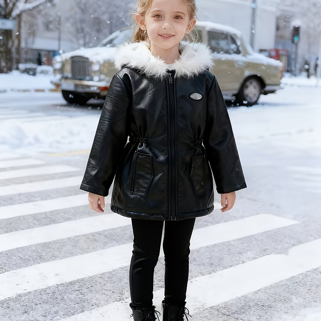Veste à capuche pour fille avec petite décoration d'étiquette Zhangzi + — Monptitlou