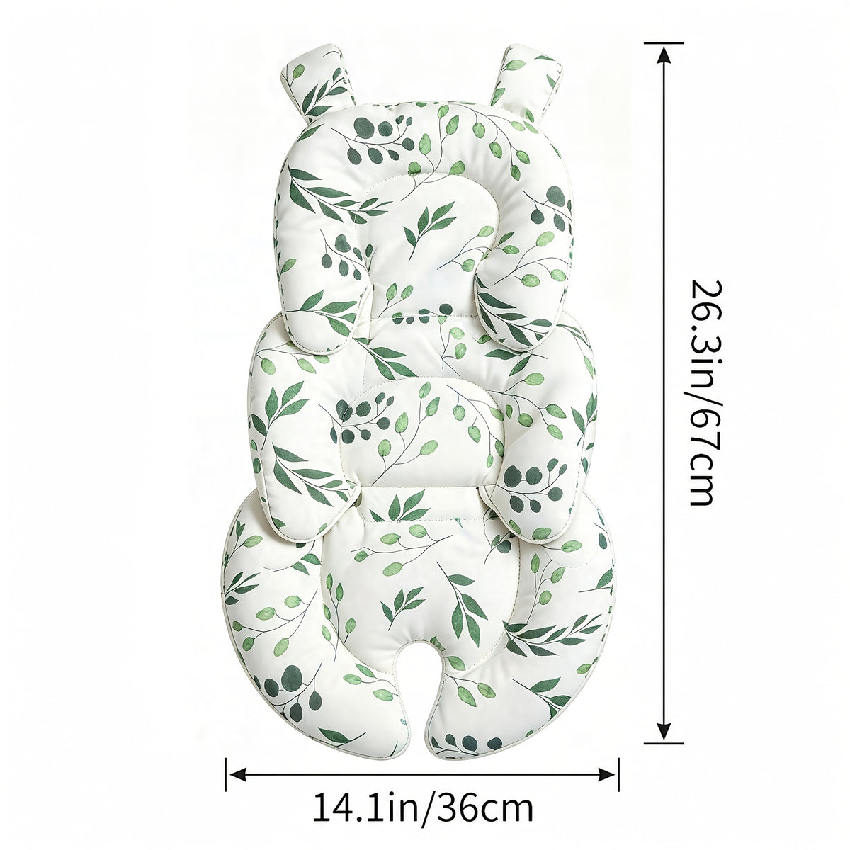 Coussin de siège de poussette pour bébé à imprimé feuilles vertes — Monptitlou Image