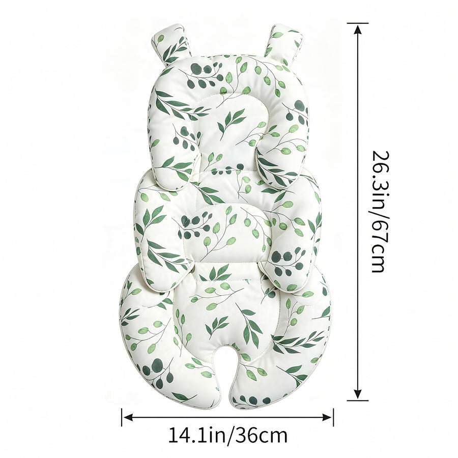 Coussin de siège de poussette pour bébé à imprimé feuilles vertes — Monptitlou
