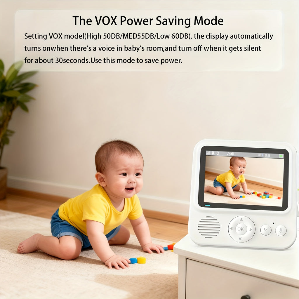 Écran vidéo IPS de 7,11 cm avec audio bidirectionnel, 8 berceuses — Monptitlou