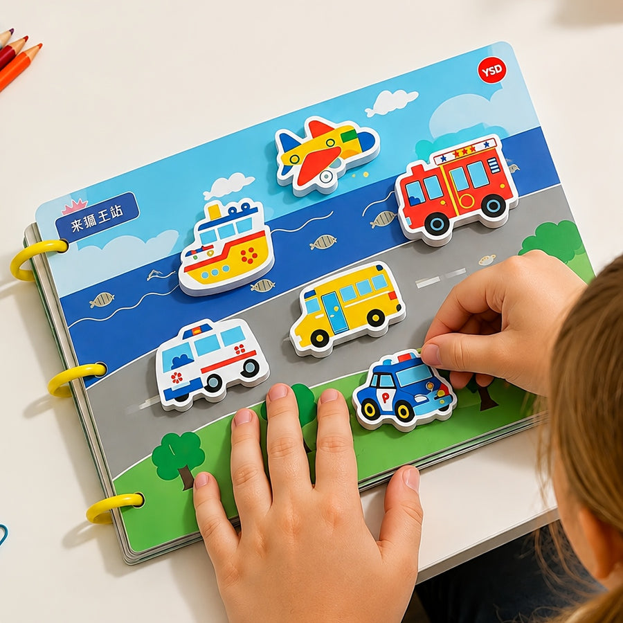 Livre d'activités autocollants interactif pour l'apprentissage précoce — Monptitlou