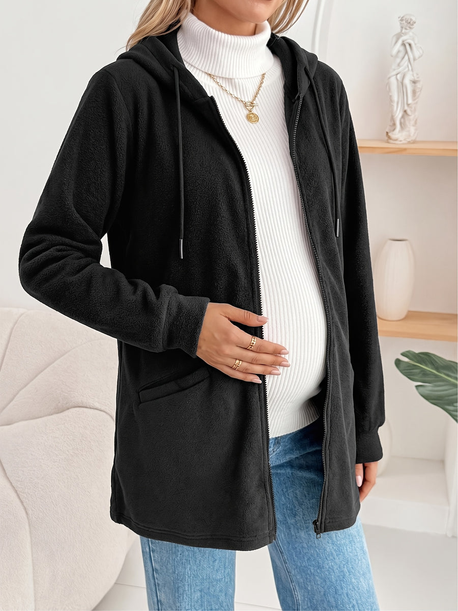 Maternité Hiver Couleur Unie Porte-Bébé Multifonctionnel Manteau Chaud — Monptitlou