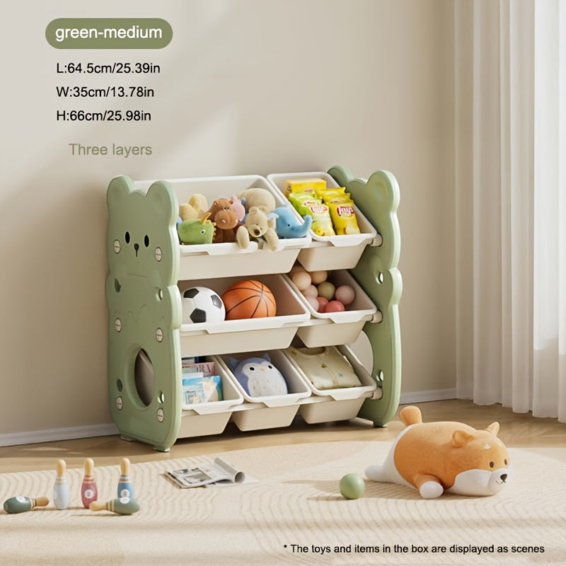 Armoire de rangement à trois niveaux avec plusieurs boîtes de rangement — Monptitlou