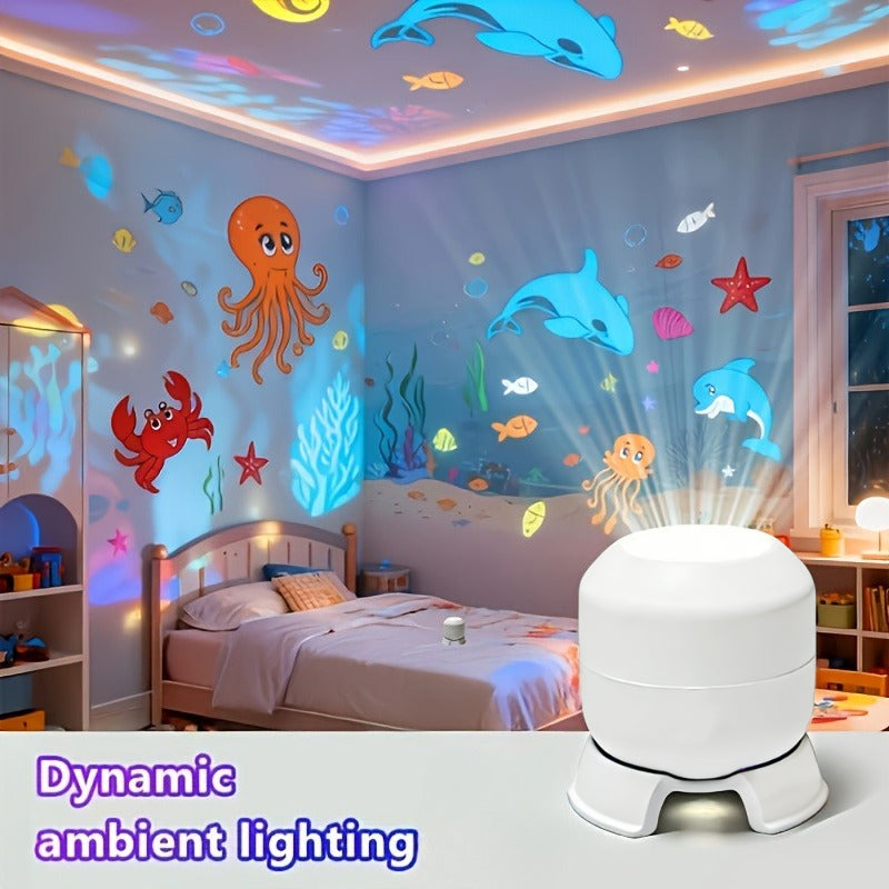 Lampe de nuit LED projection ciel étoilé océan — Monptitlou