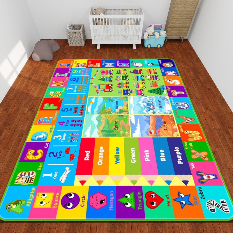 950G/M2 Tapis d'éveil en velours antidérapant et lavable avec motif ABC — Monptitlou