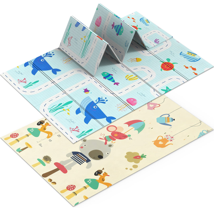 Tapis de jeu pour bébé - Tapis de jeu pliable pour bébé — Monptitlou
