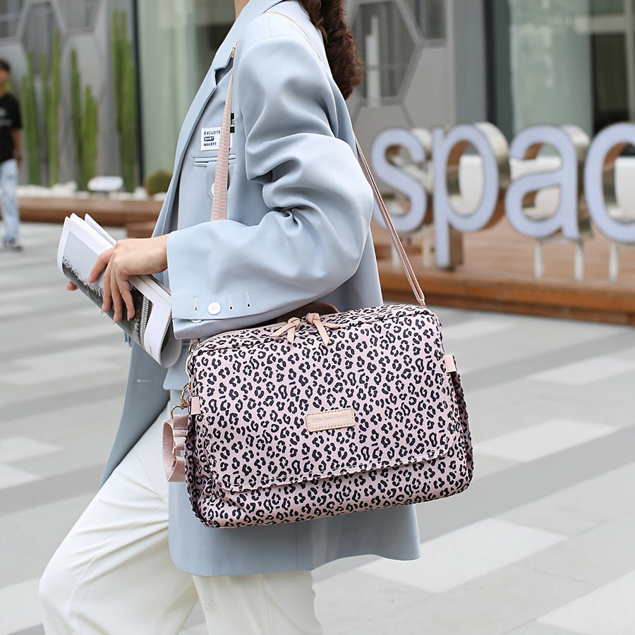 Sac parent à motif léopard, grande capacité pour maternité avec poche à — Monptitlou