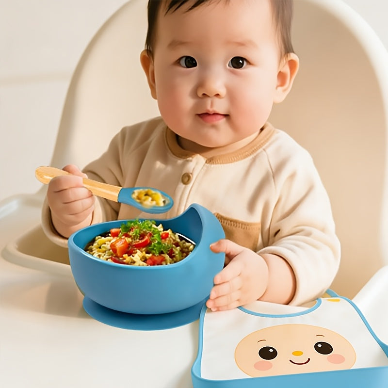 Bol et cuillère pour bébé, bol anti-dérapant à ventouse avec cuillère à — Monptitlou