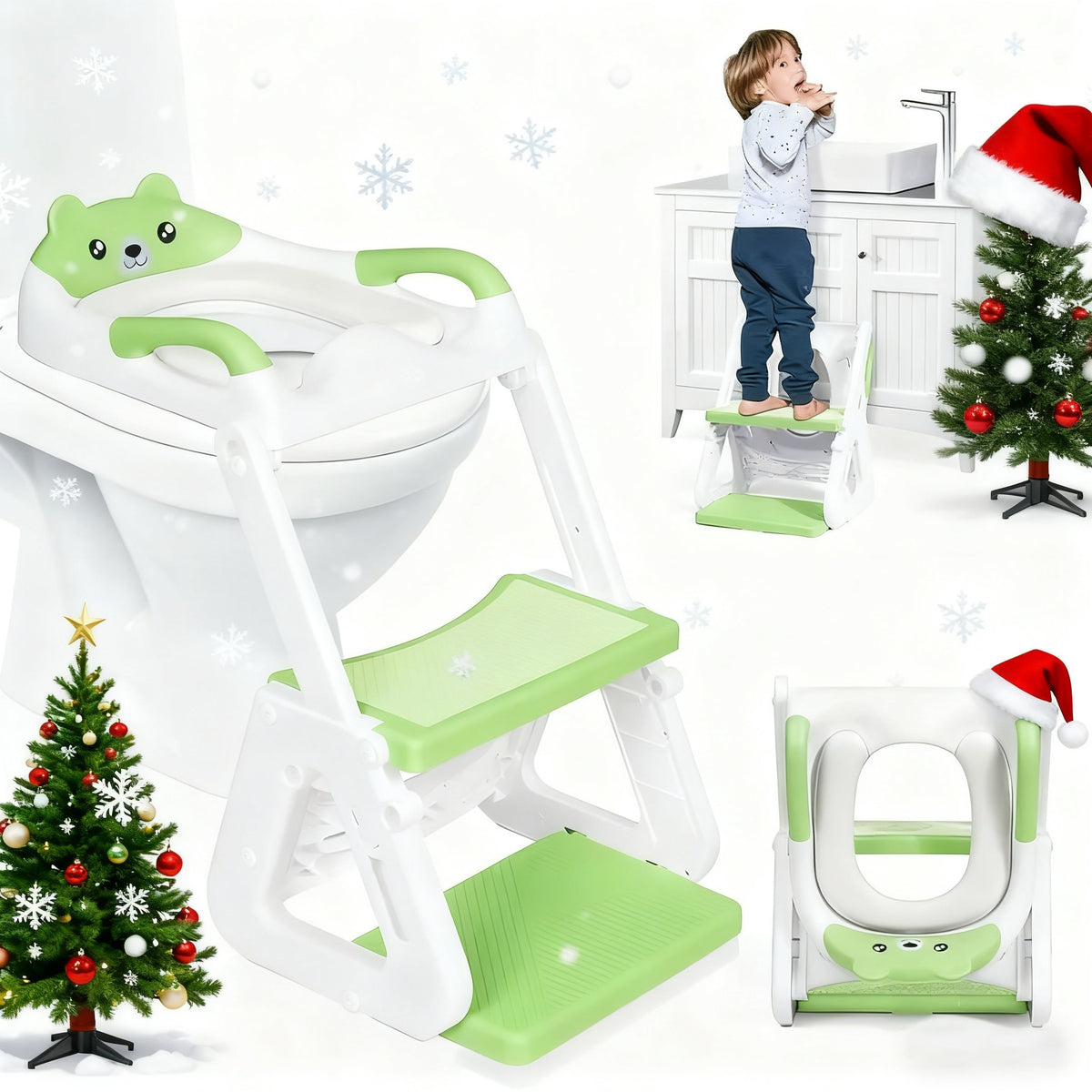 Siège de toilette double usage avec marchepied conçu pour les — Monptitlou Image
