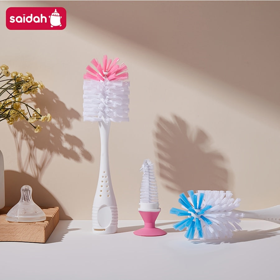 Ensemble de brosses à biberon 2-EN-1 en nylon avec brosse à tétine — Monptitlou