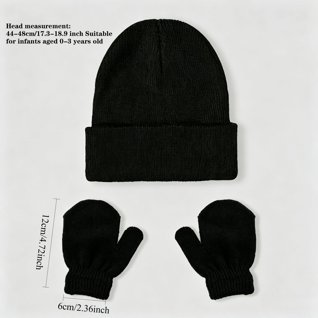 Ensemble 2 pièces, Chapeau et gants unis pour bébé — Monptitlou
