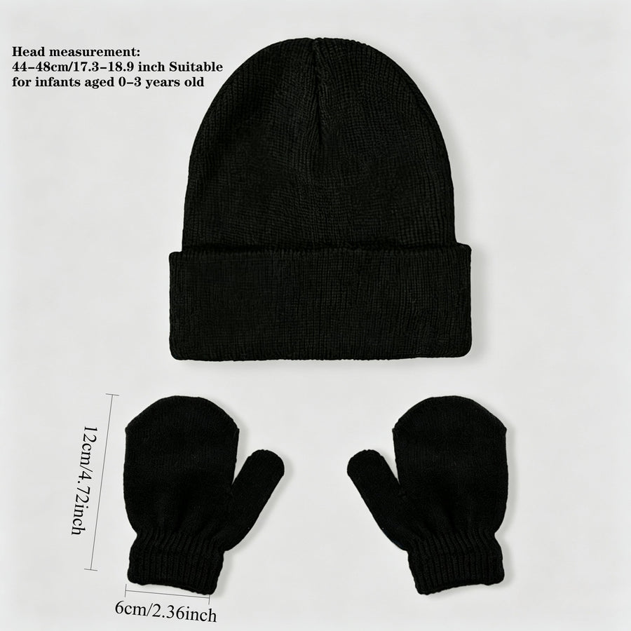 Ensemble 2 pièces, Chapeau et gants unis pour bébé — Monptitlou