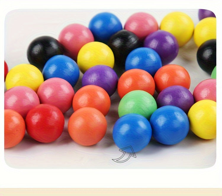 Jeu Éducatif en Bois à 5 Tubes Transparents pour le Tri de Perles — Monptitlou
