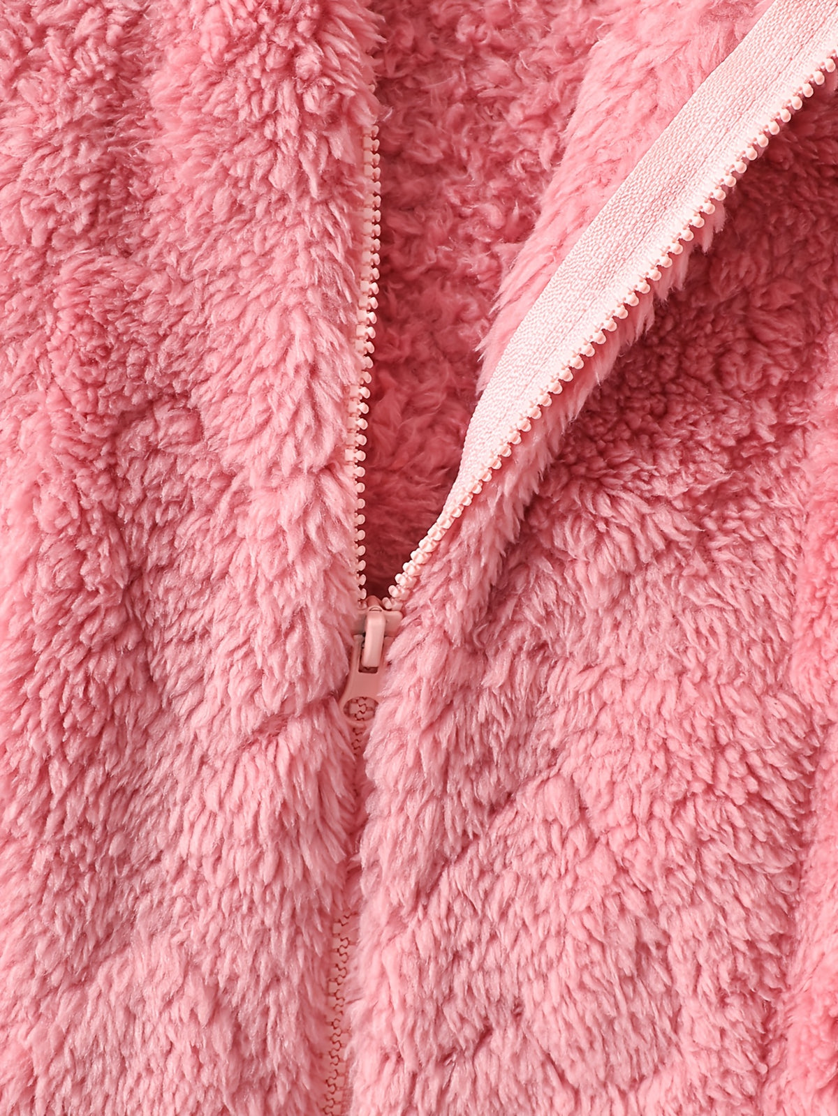 Combinaison à capuche en polaire ours rose pour bébé fille — Monptitlou Image
