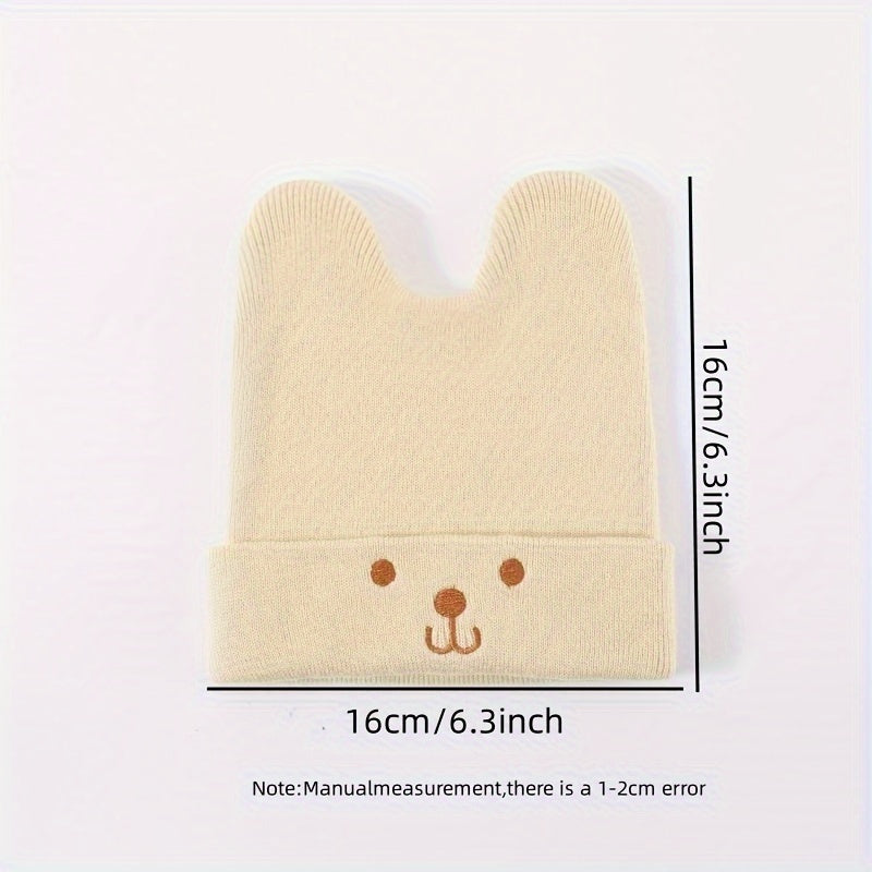 Bonnet en Coton Tricoté pour Tout-Petits avec Design Oreilles d'Ours — Monptitlou
