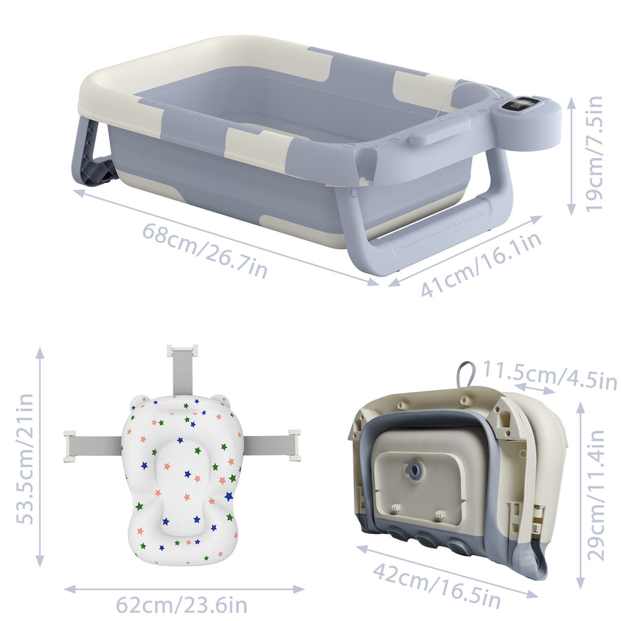Baignoire pliable pour bébé avec affichage de la température — Monptitlou