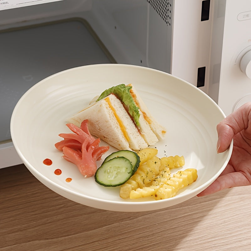 Assiette à diner ronde et crémeuse en plastique, 19.81 cm — Monptitlou