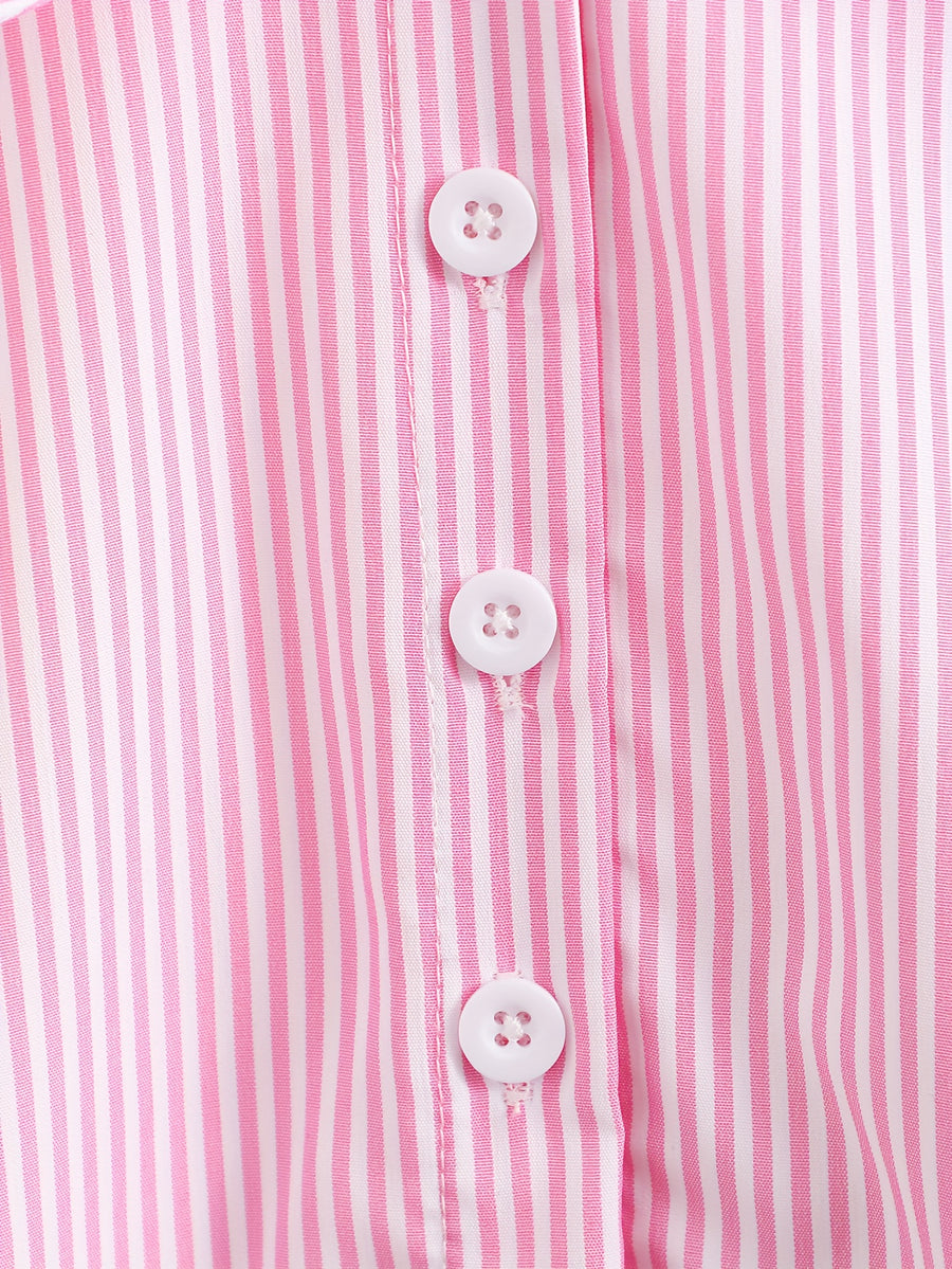 Chemise à col et manches longues à rayures pour bébé fille — Monptitlou