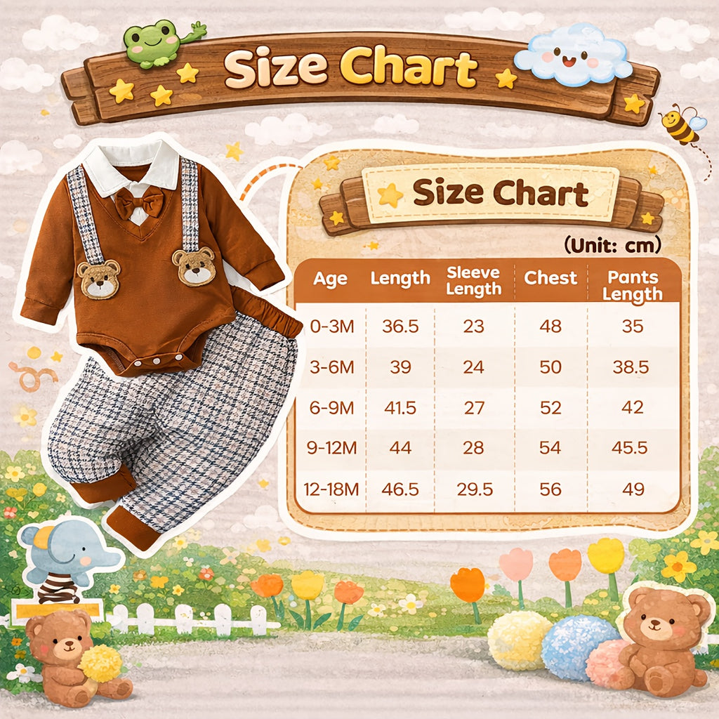 Ensemble 2 pièces pour bébé garçon, tenue ours de dessin animé — Monptitlou