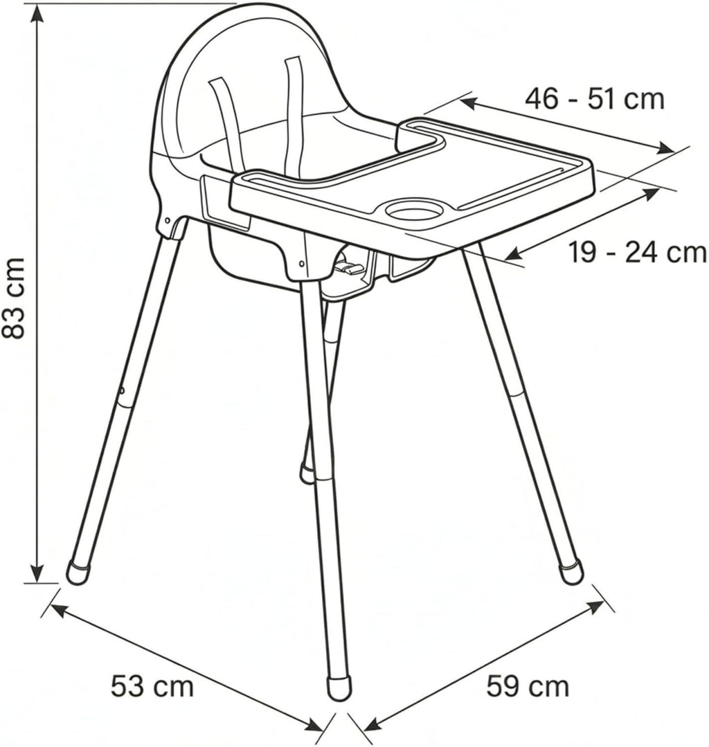 Almar Baby - Chaise haute pour bébé avec plateau amovible et harnais de — Monptitlou