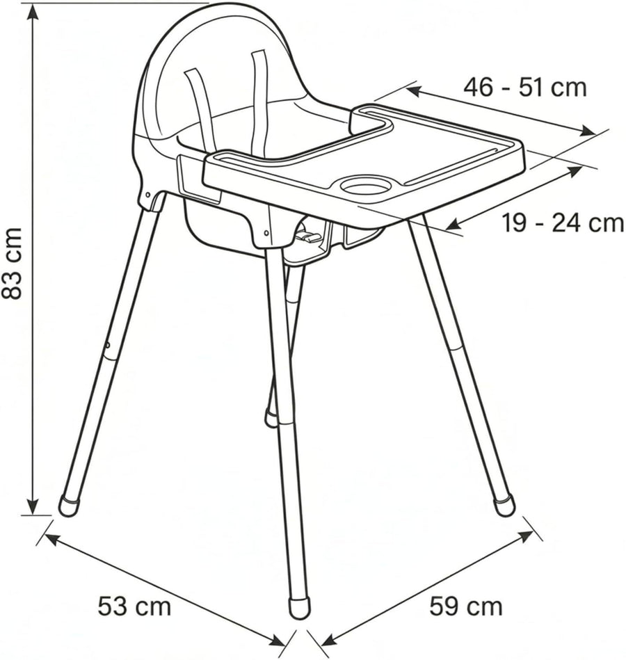 Almar Baby - Chaise haute pour bébé avec plateau amovible et harnais de — Monptitlou