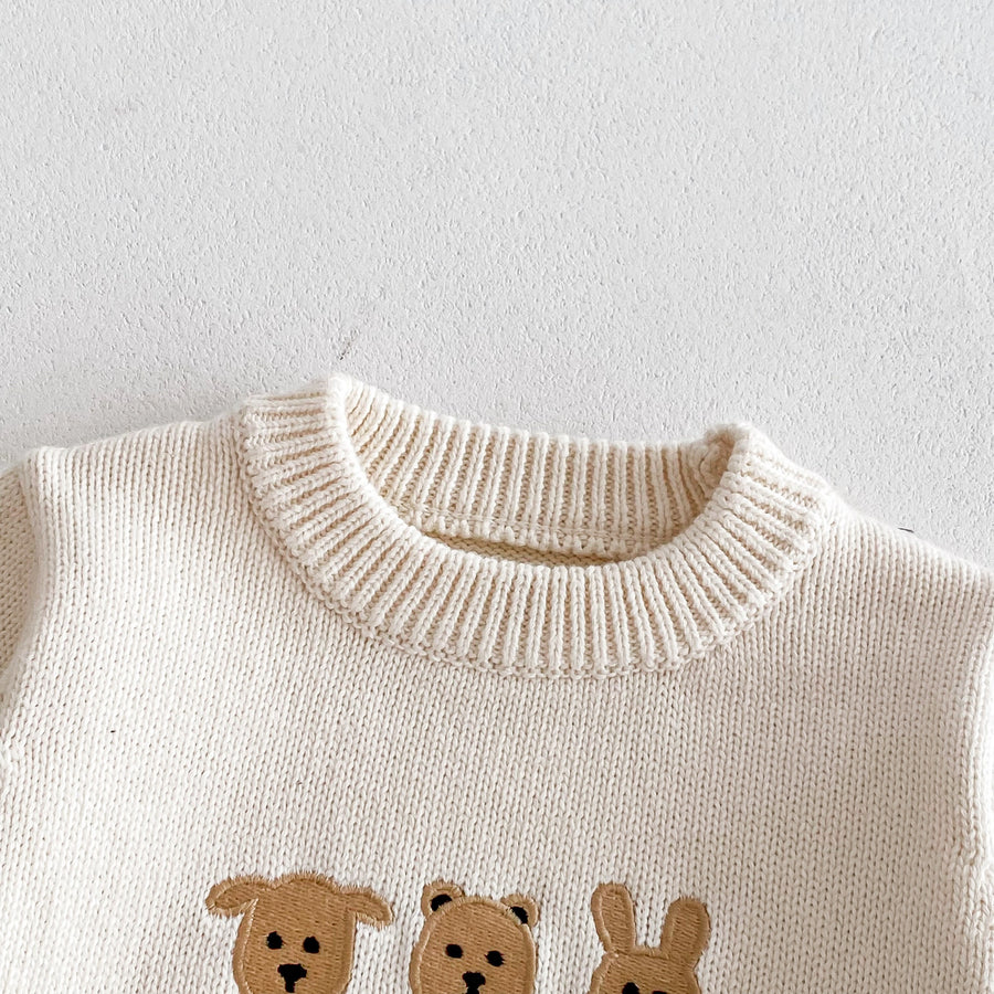 Pull Bébé Animaux Tricot Haut Automne Bébé Col Rond Pull Chaud Couche — Monptitlou