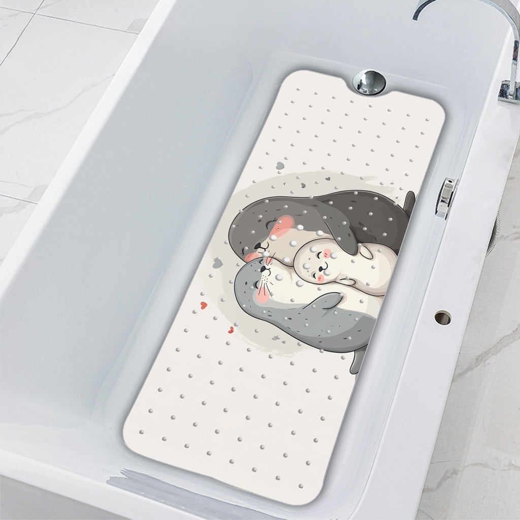 [Tapis de Bain Cartoon] Phoques Mignons en Étreinte — Monptitlou