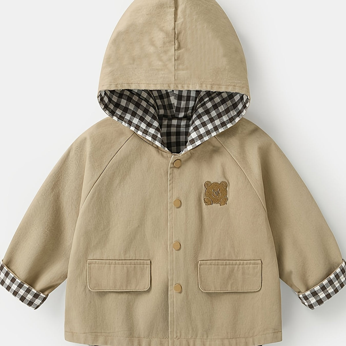 Veste à capuche manches longues couleur unie décontractée pour bébés — Monptitlou Image