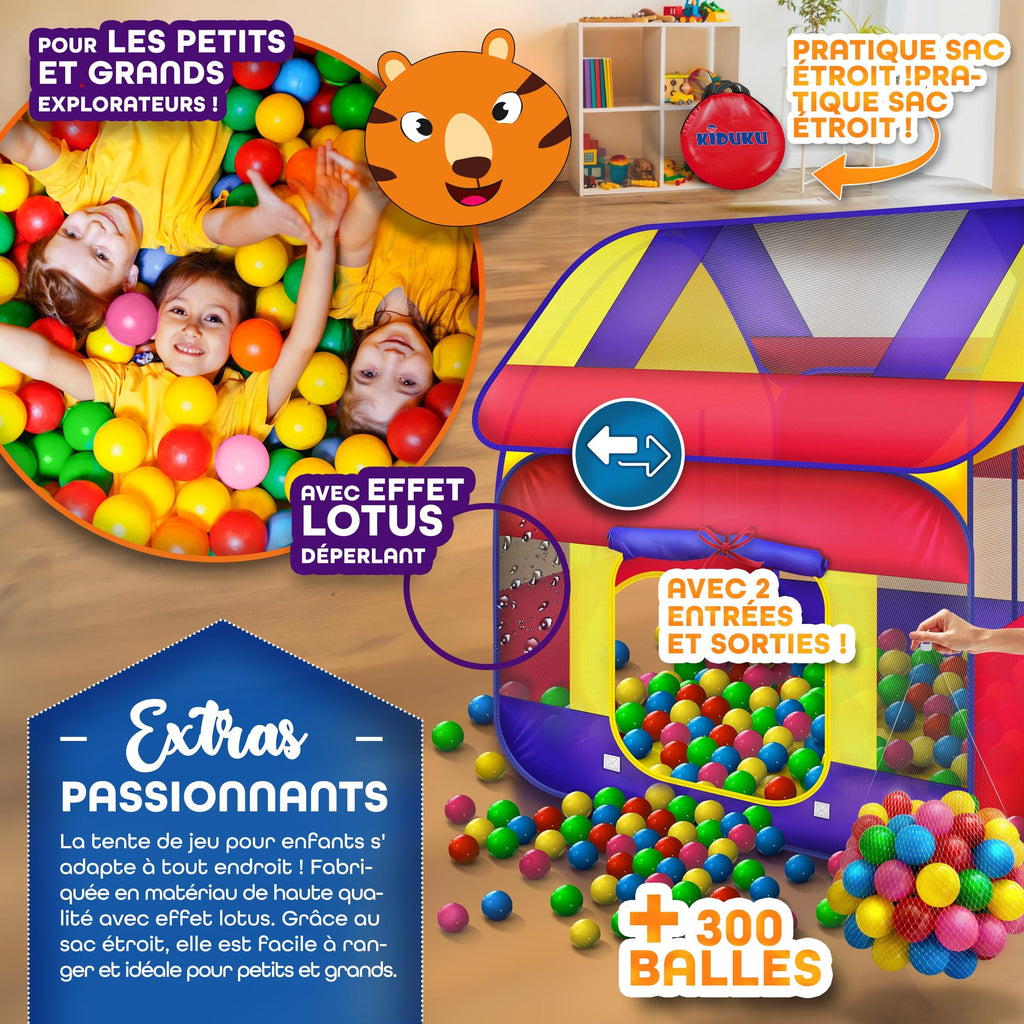 KIDUKU® Piscine à balles XXL + 300 balles + sac — Monptitlou
