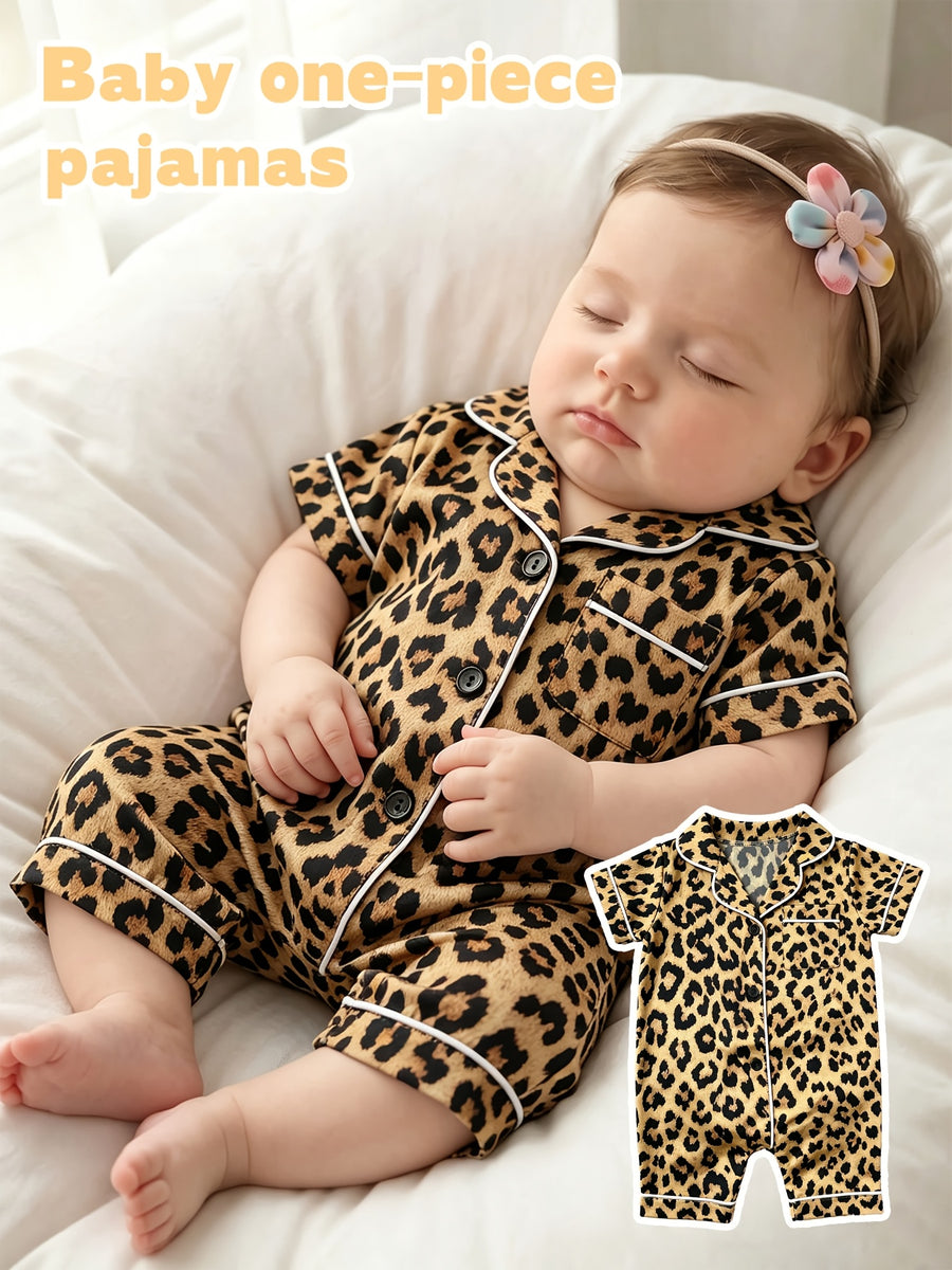 [Tenue bébé légère respirante] Combinaison courte manches à col revers — Monptitlou