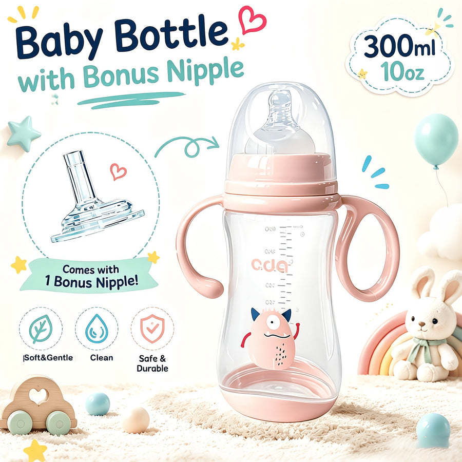 (1 bouteille et 1 tétine droite) bouteille bébé 300 ml grande capacité — Monptitlou