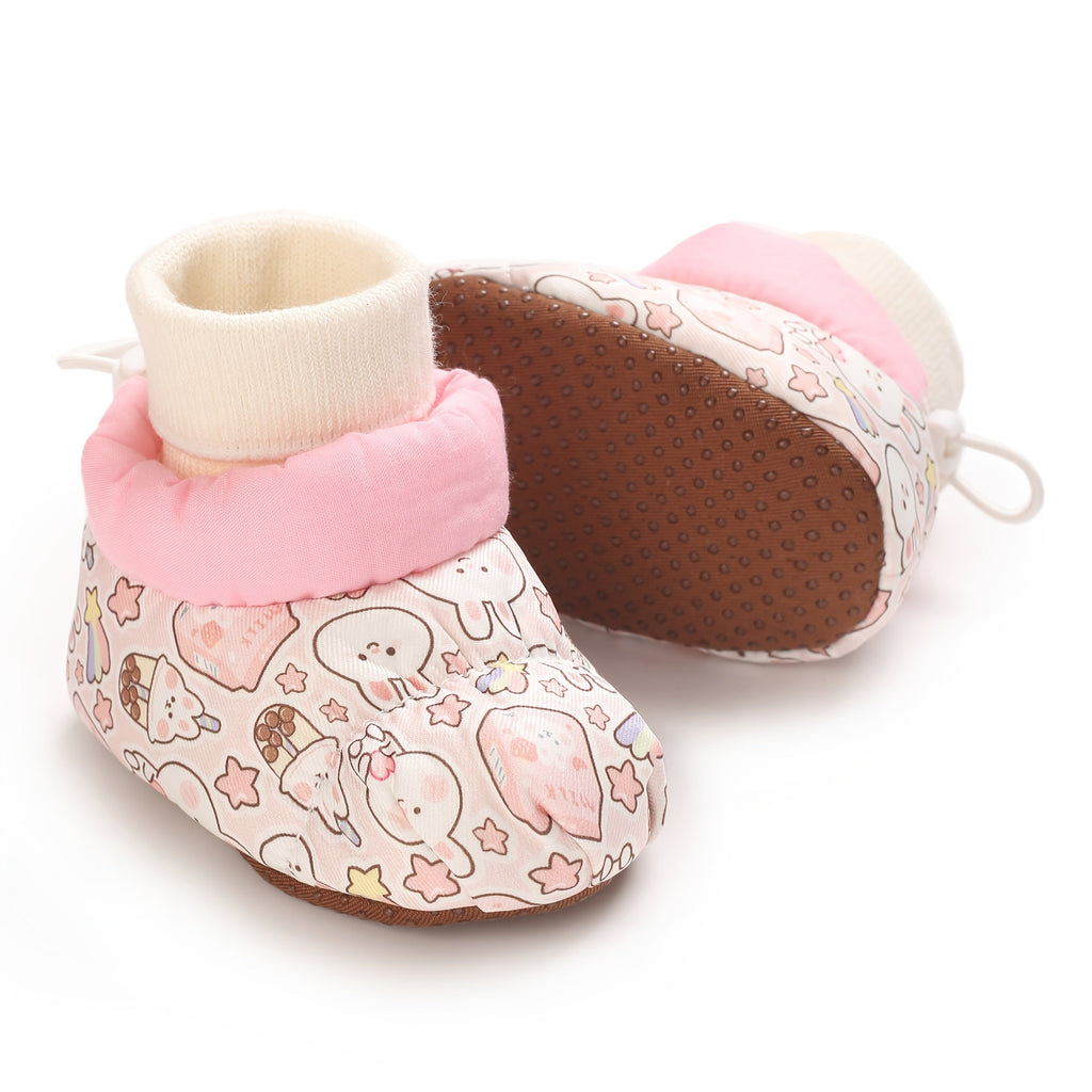 Chaussettes pour bébé 1-2 ans, patchwork de couleurs diverses et mignonnes avec motifs d'animaux, chaussures de marche d
