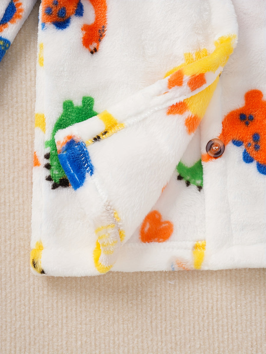 Robe en Polaire à Capuche pour Filles avec Imprimé Cartoon — Monptitlou