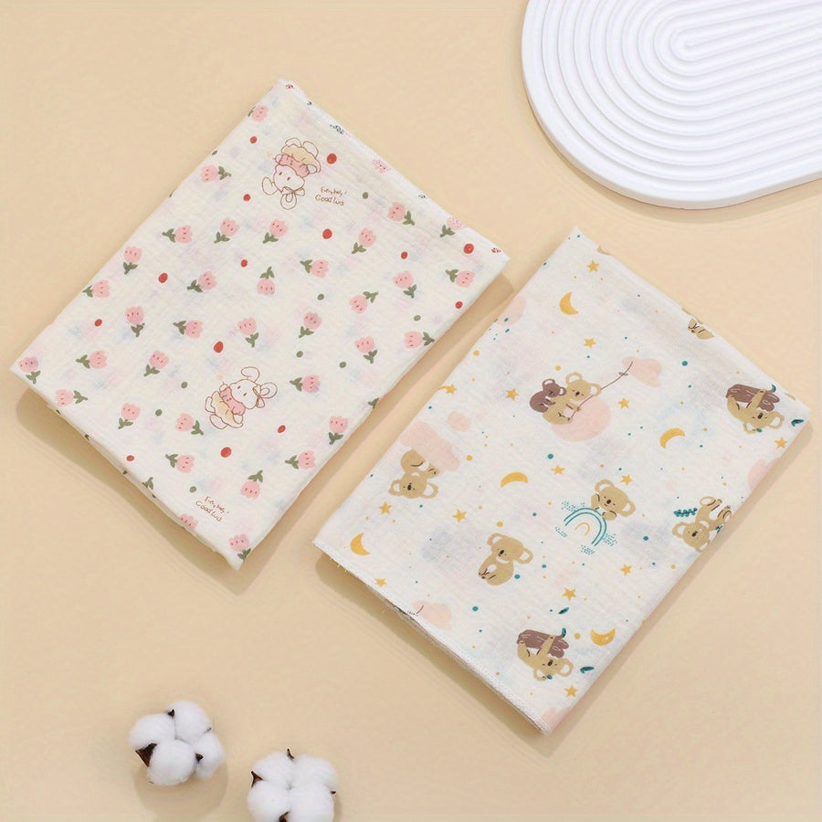 Lot de 2 langes bébé en mousseline de coton — Monptitlou