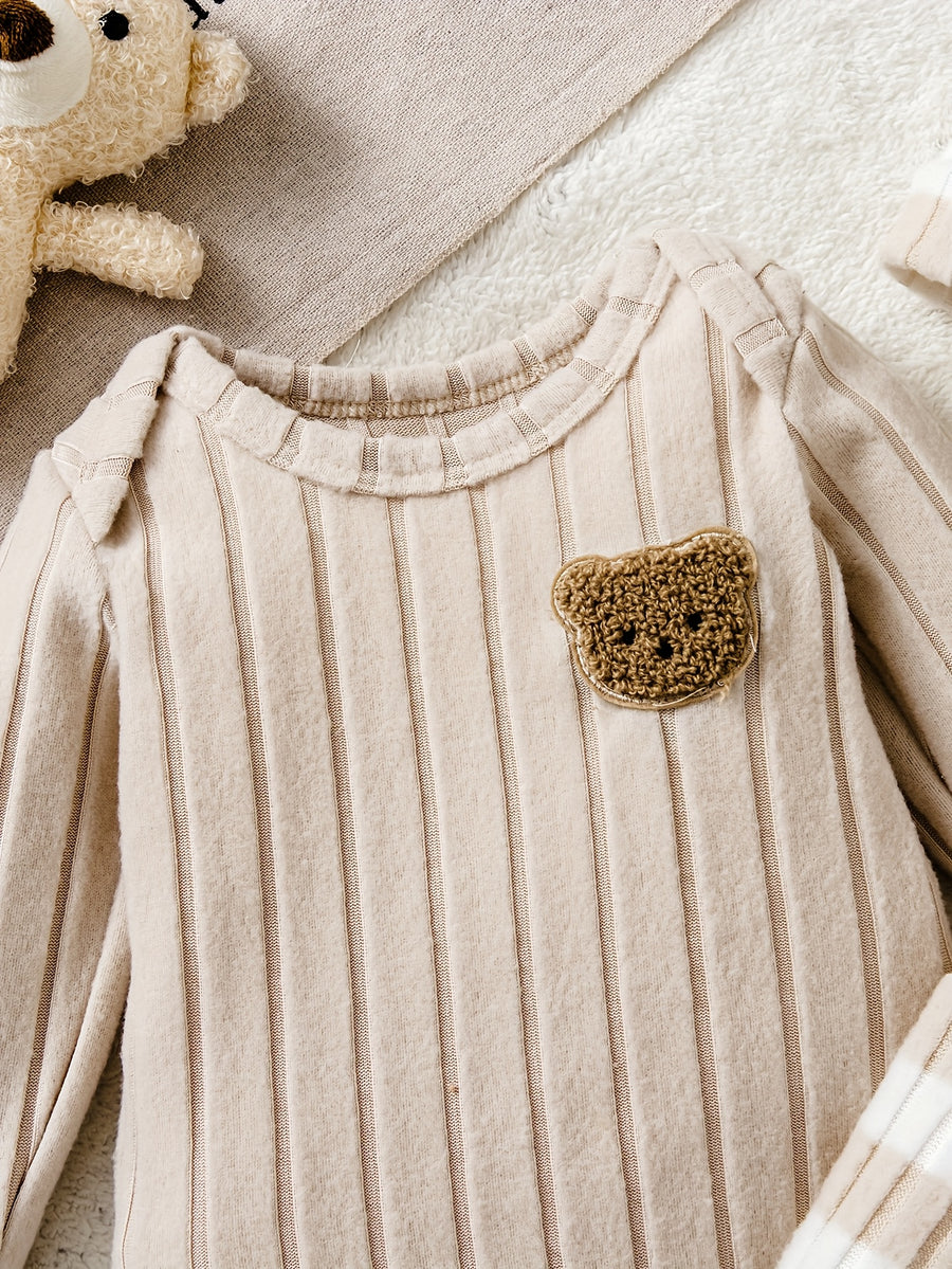 Ensemble 3 pièces pour garçons et filles : combinaison manches longues — Monptitlou