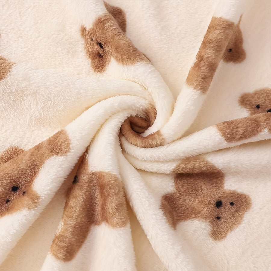 1 couverture pour bébé douce et confortable avec motif d'ours de dessin — Monptitlou
