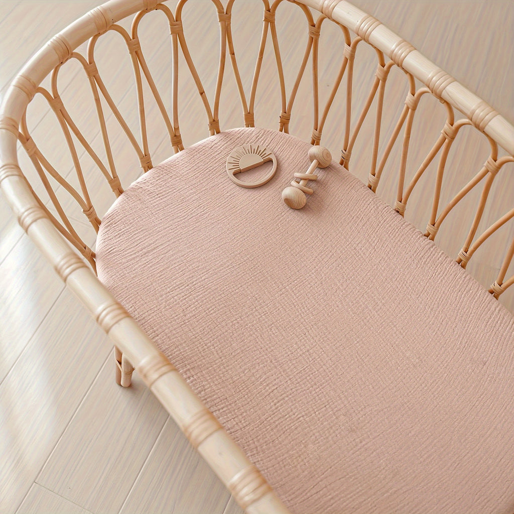 Draps de berceau ajustés en mousseline pour bébé fille garçon — Monptitlou