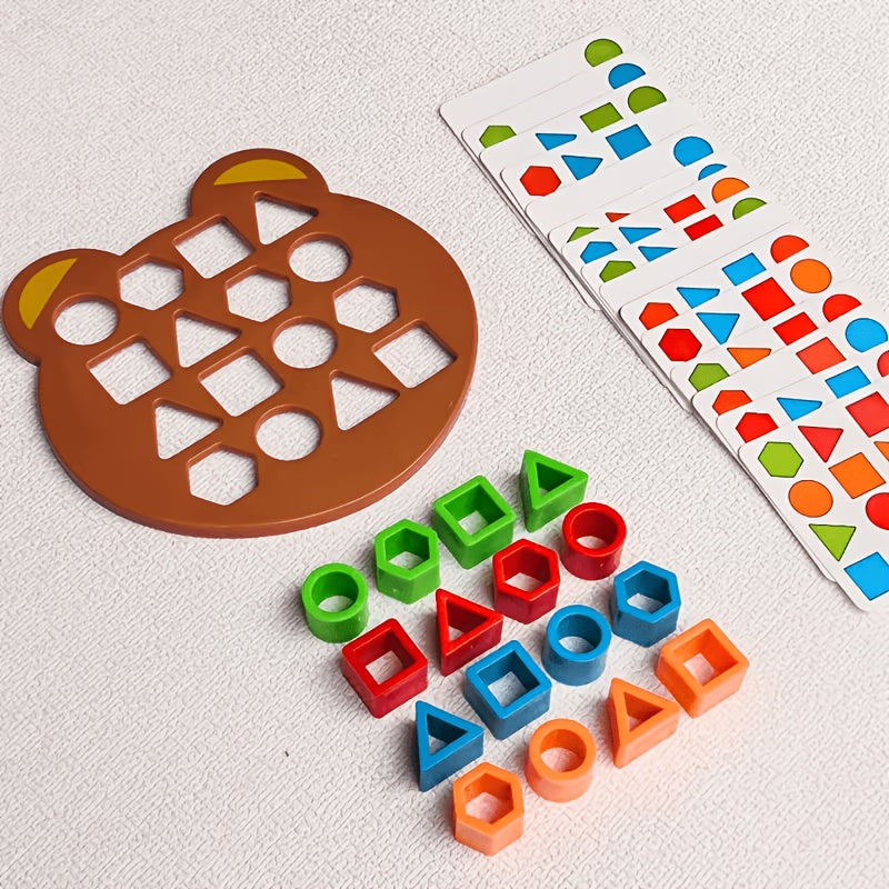 Jeu de puzzle éducatif en forme d'ours avec accessoires — Monptitlou