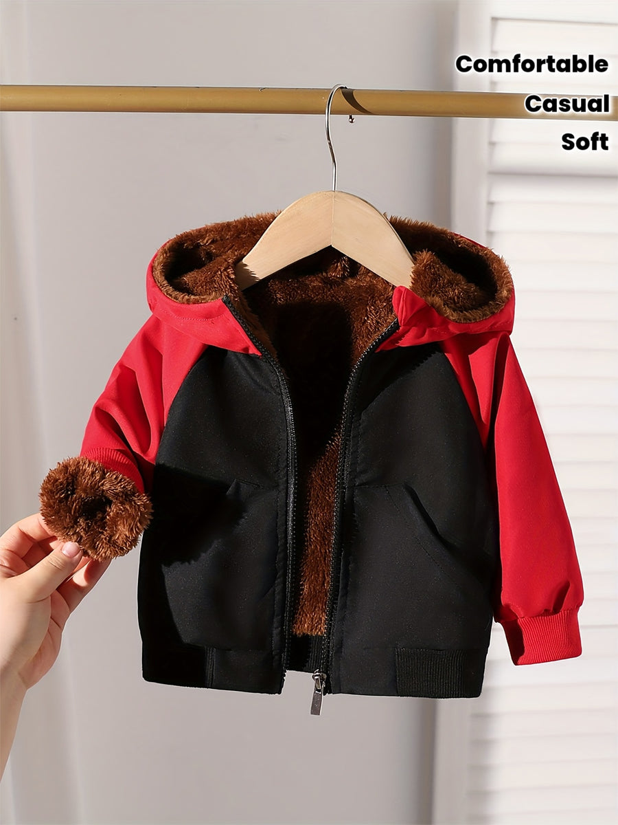 Veste à capuche doublée confortable pour garçon — Monptitlou