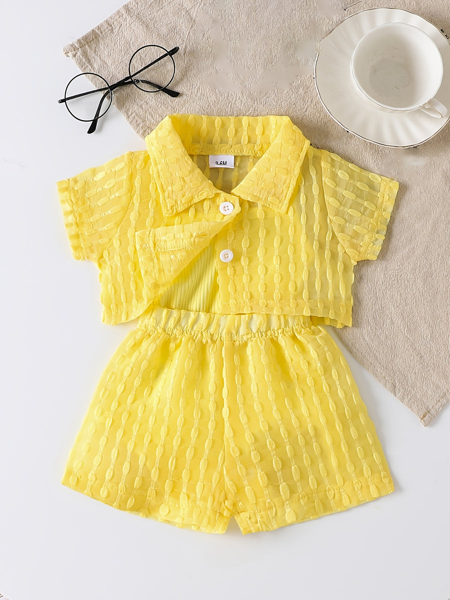 Ensemble 3 pièces pour bébé fille : barboteuse à bretelles — Monptitlou