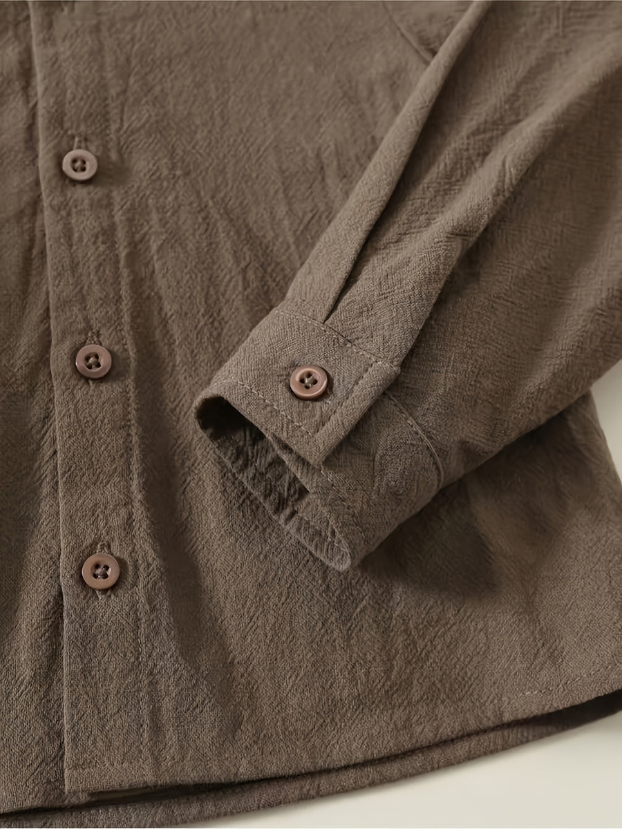 Ensemble chemise manches longues couleur unie et pantalon style — Monptitlou