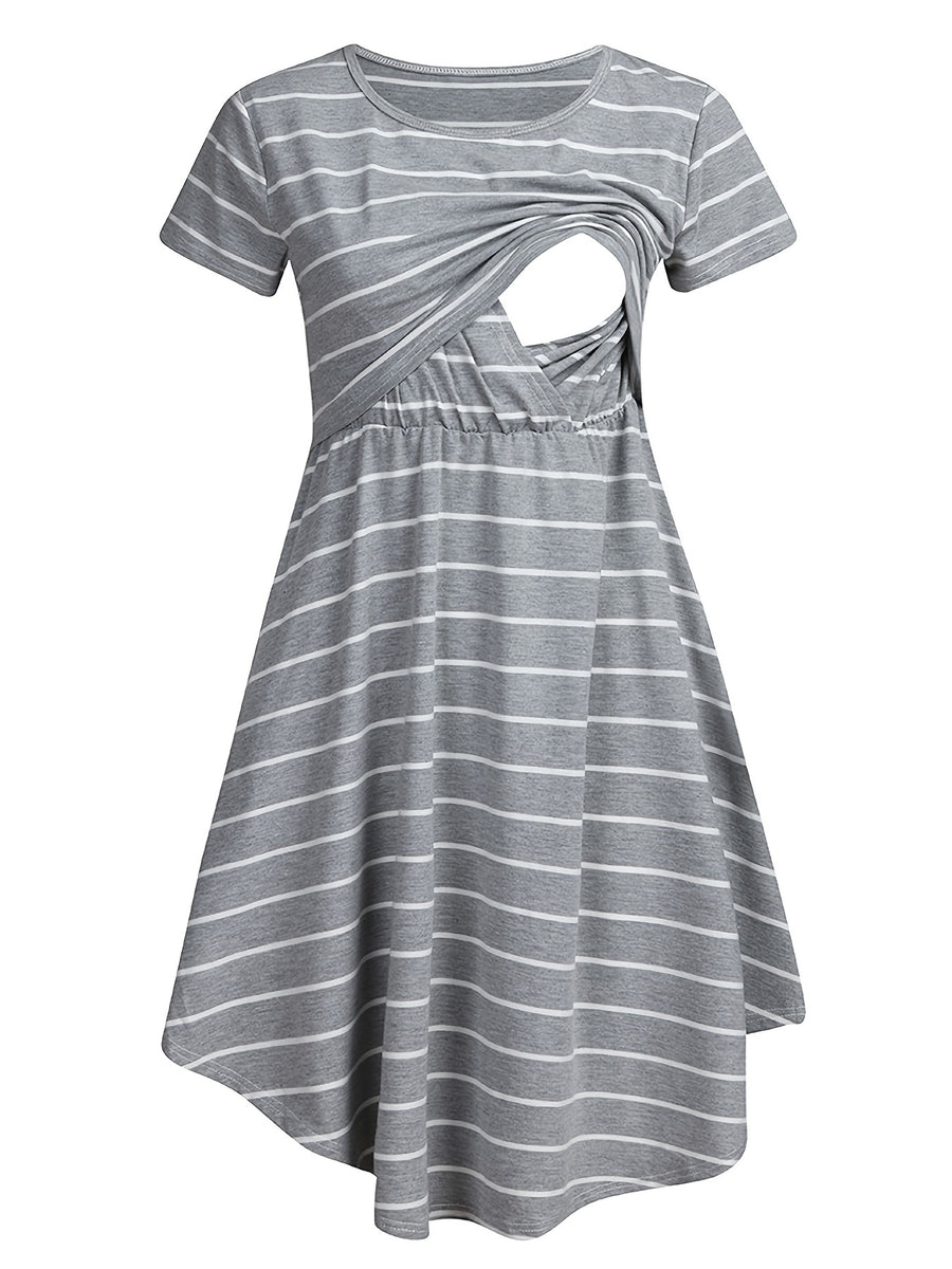 Robe de maternité et d'allaitement multifonctionnelle à rayures — Monptitlou