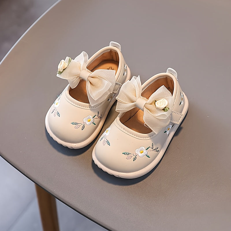 Chaussures plates pour filles avec nœud décoratif — Monptitlou