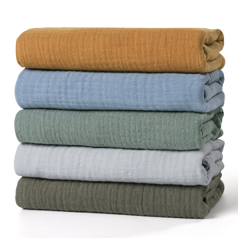 Lot de 5 langes bébé en mousseline, 7 motifs — Monptitlou
